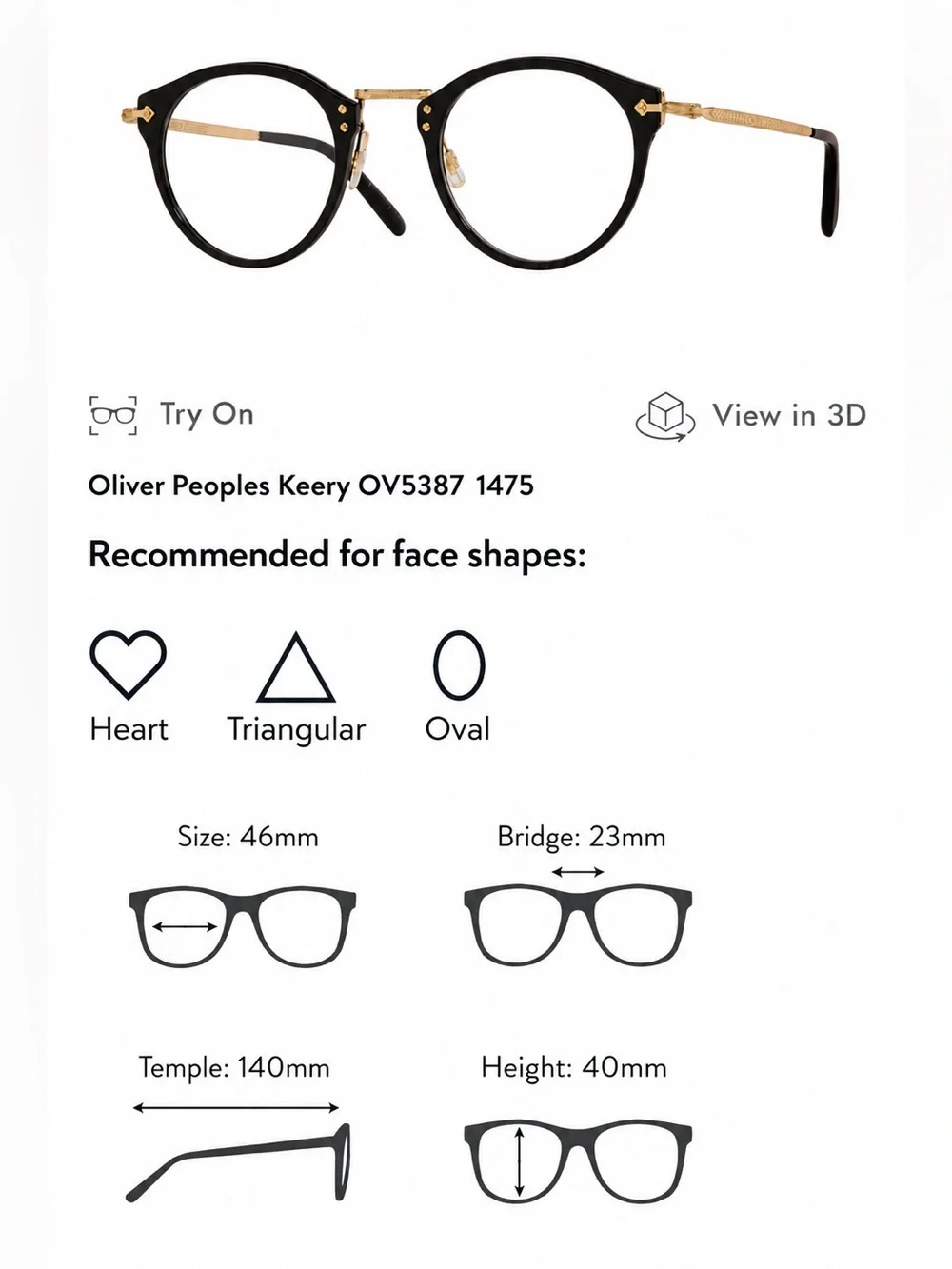 NEW Oliver Peoples Keery OV5367 1479 Eyeglasses 46-23 Brown Gold Optical Frames